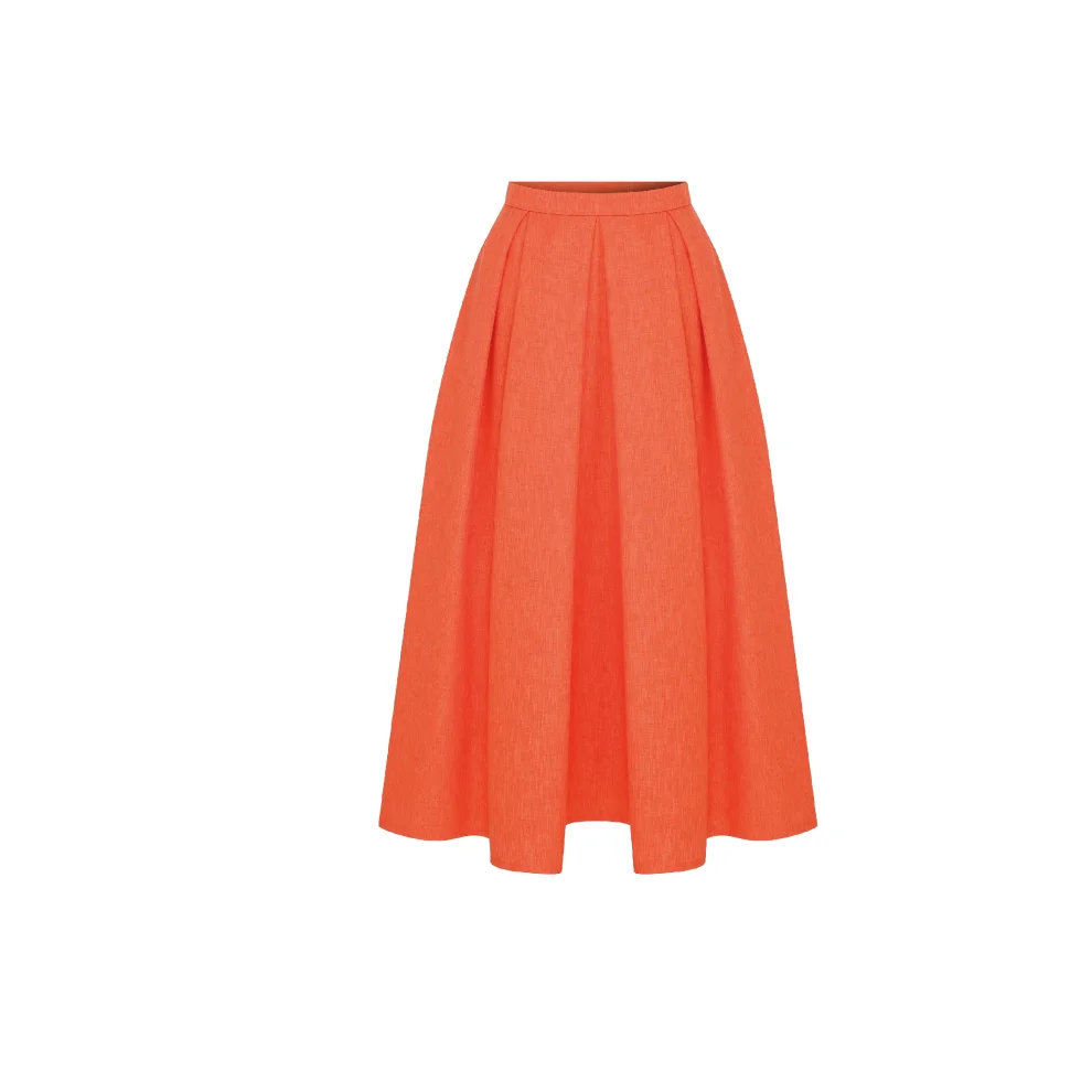 H and 2024 m orange skirt