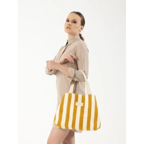 Babycord - Dubai El Dokuması Trinity Tote Çanta