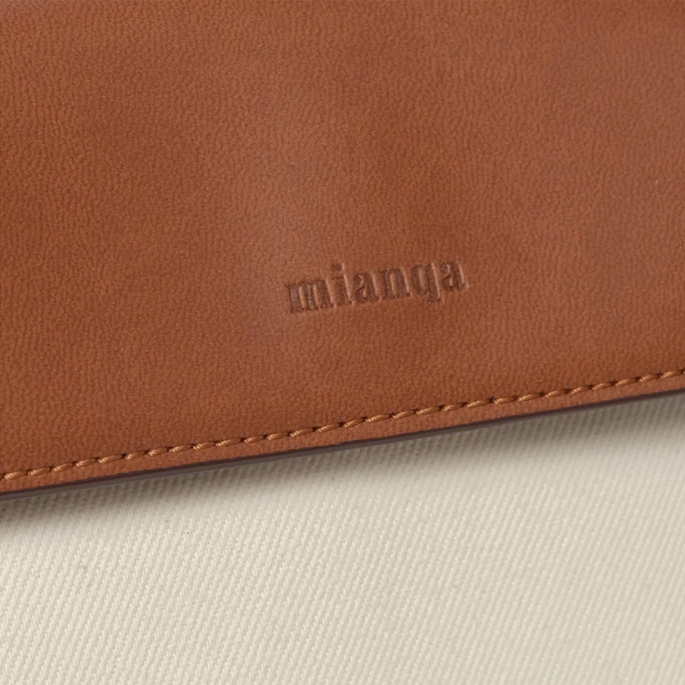 Mianqa - Vegan Apple Leather & Fabric Moon Shoulder & Crossbody Bag White