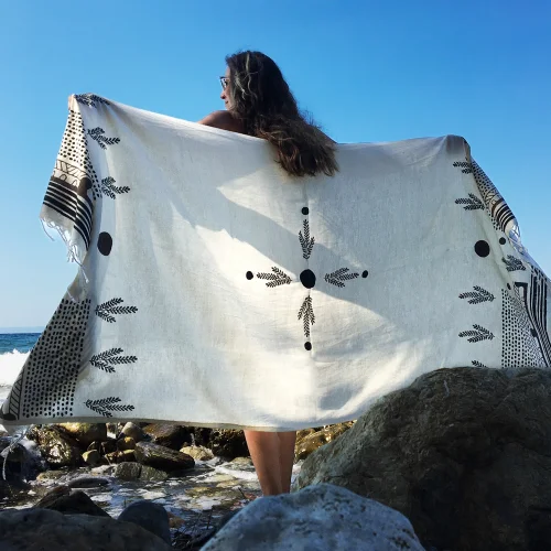 3x3 Works - Black Herbal Turkish Towel