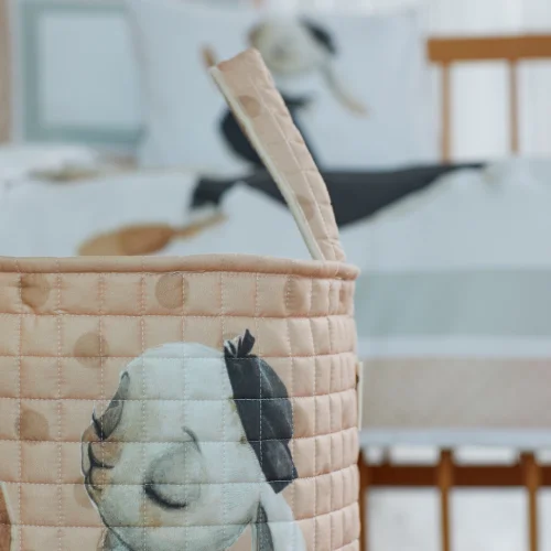 Arba Baby - Organic Cotton Toy And Laundry Basket - Dots Rabbit Theme
