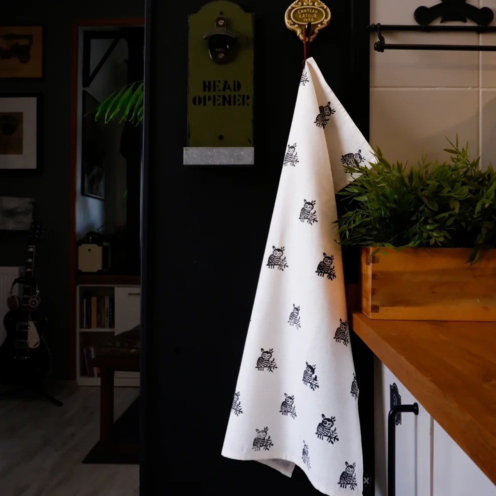 3x3 Works - Owl & Tree Kitchen/dish Towel Set Of 2