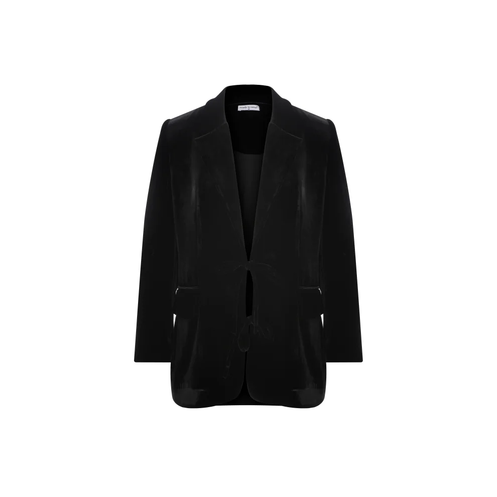 Ready to Wear - Yuno Silk Velvet Jacket S Black | hipicon