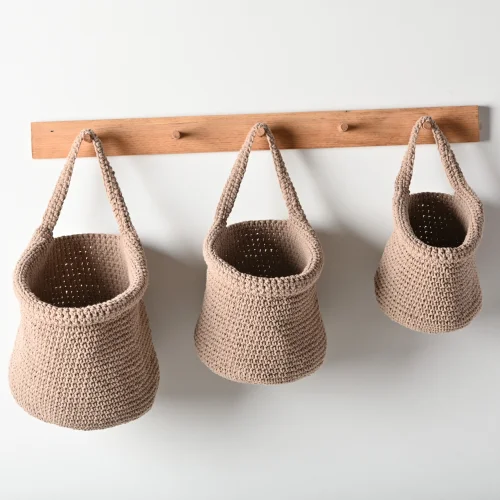 SuGibi - Wall Hanging Storage Basket Set Of 3