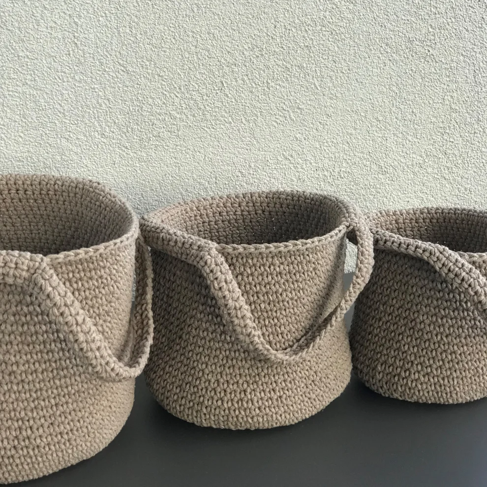 SuGibi - Wall Hanging Storage Basket Set Of 3