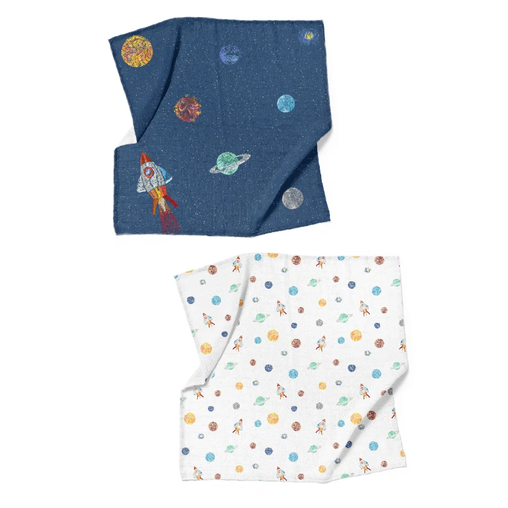 Casadora Baby - Space Planet 2- Piece Muslin Set