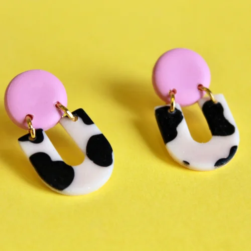 Daisy Lazy Creations - Cow Print Earrings
