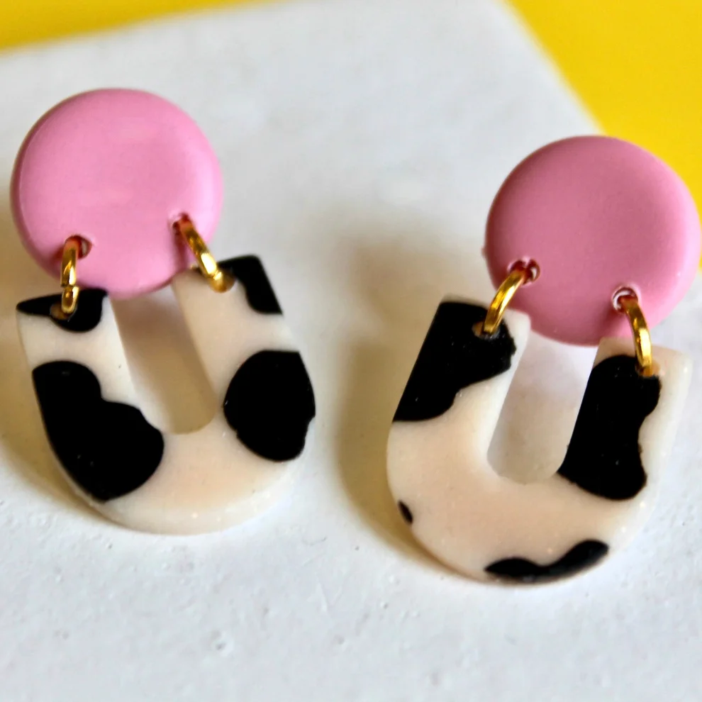 Daisy Lazy Creations - Cow Print Earrings