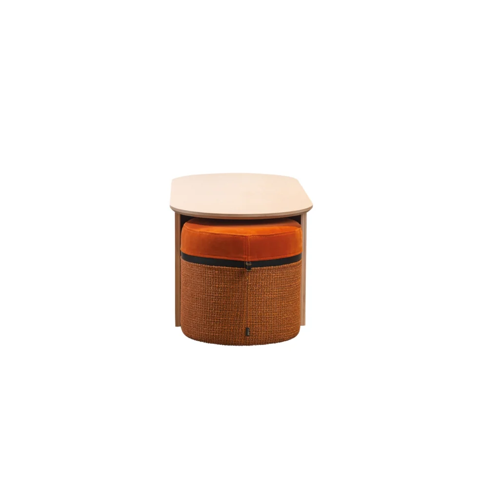 KYS Tasarım - Kanguru Side Table +2 Pouf Set