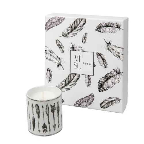 Mİ Su Deco - Feather Patterned Candle