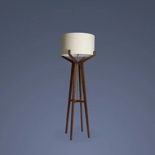 Atolye Aydınlatma - Wooden Four-legged Floor Lamp