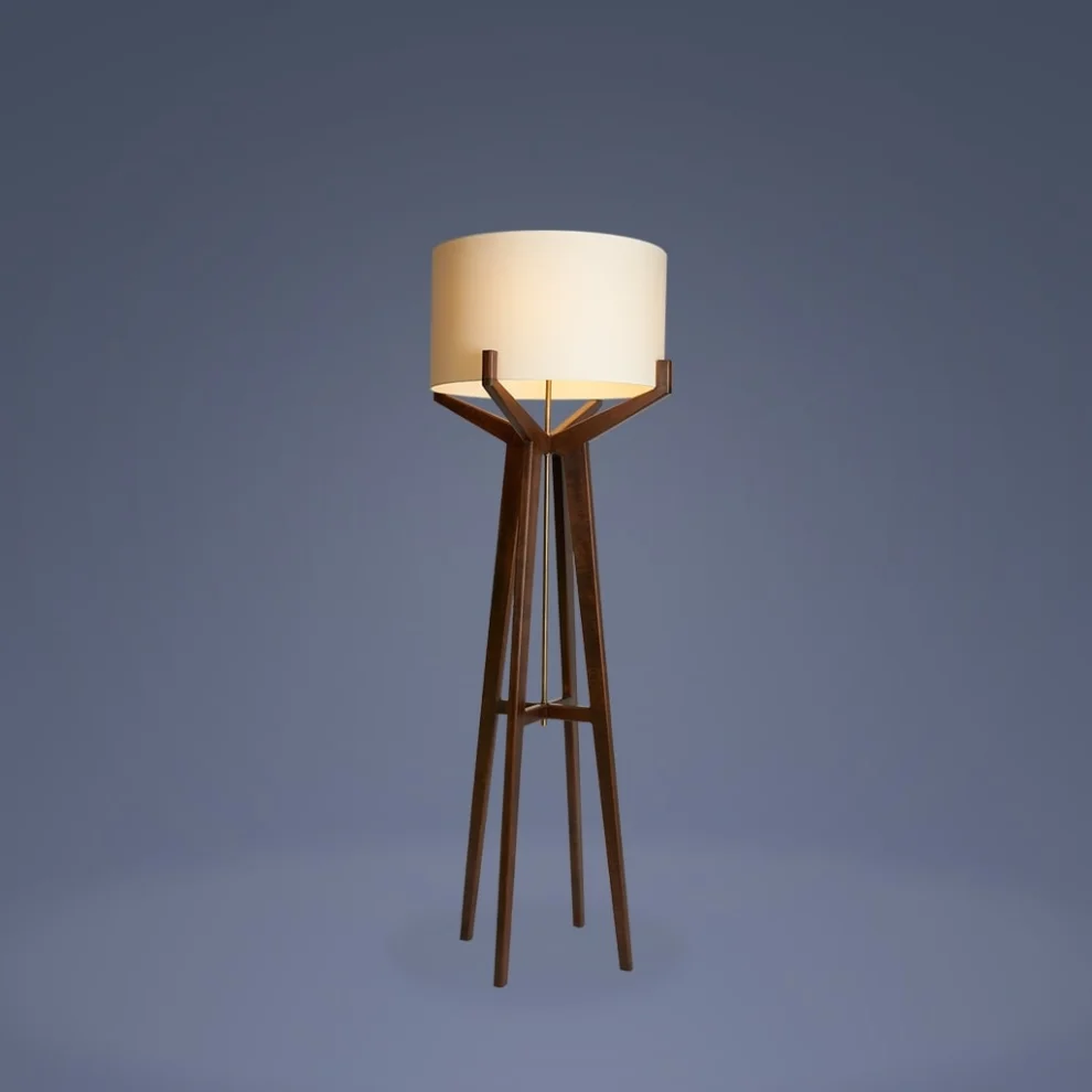 Atolye Store - Wooden Four-legged Floor Lamp