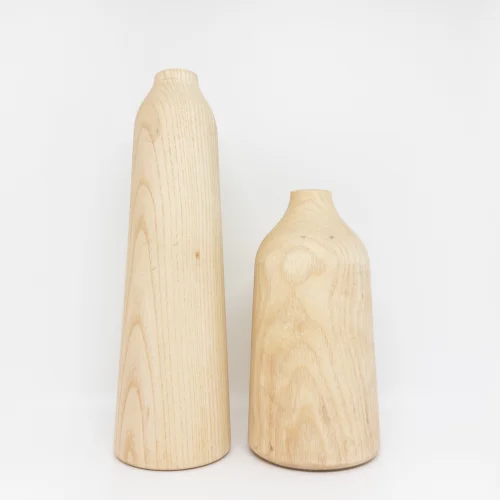 Foia - Line Wooden Vase Set Of 2