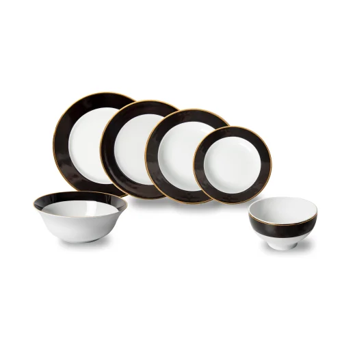 Mİ Su Deco - Line Patterned Dinner Set 32 Pcs