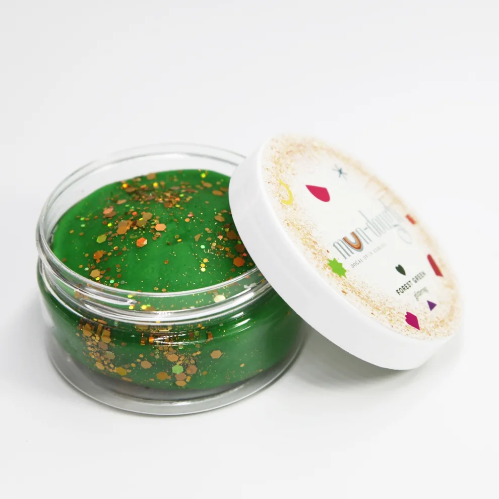 Mundough - Forest Green Glittering Doğal Oyun Hamuru