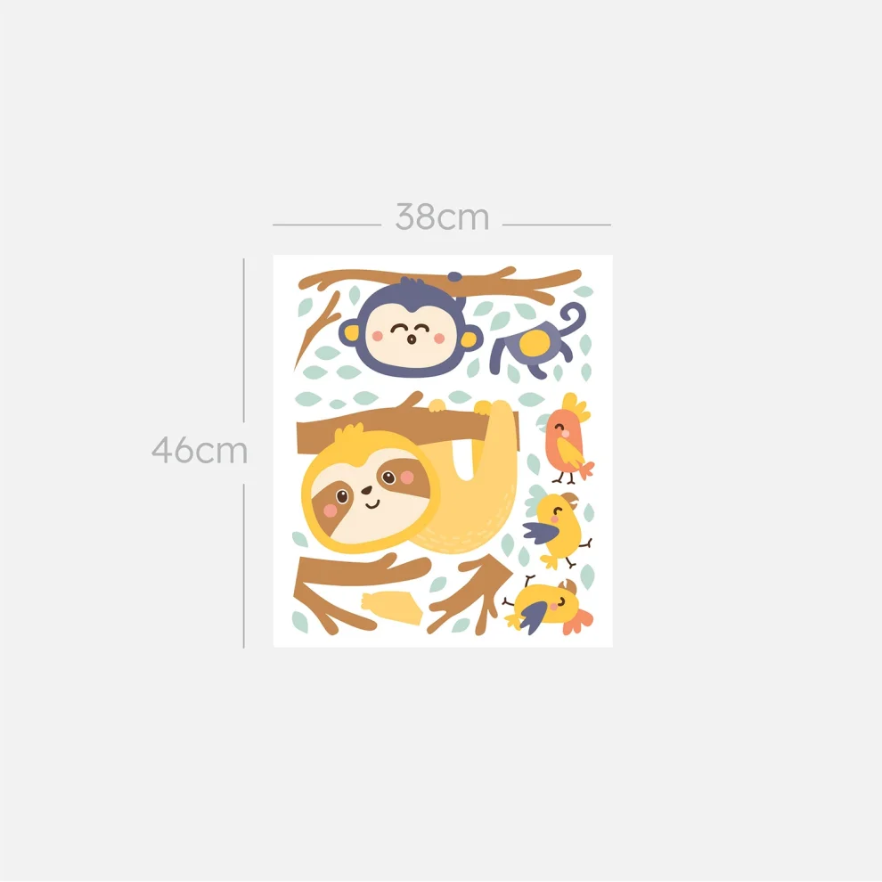 Jüppo - Tembel Hayvan Ve Maymun Amazon'da Duvar Sticker