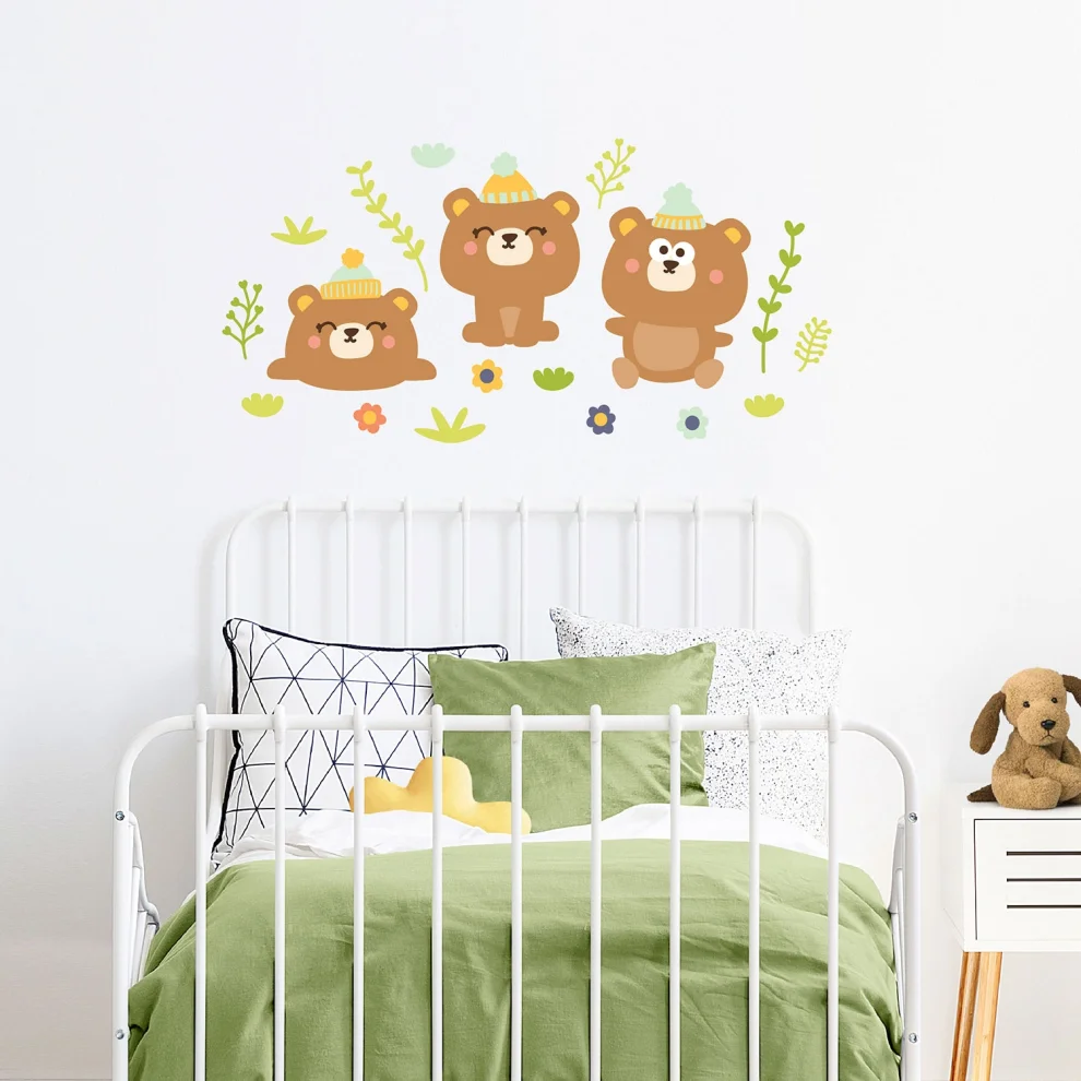 Jüppo - Cute Teddy Bears In The Forest Wall Sticker