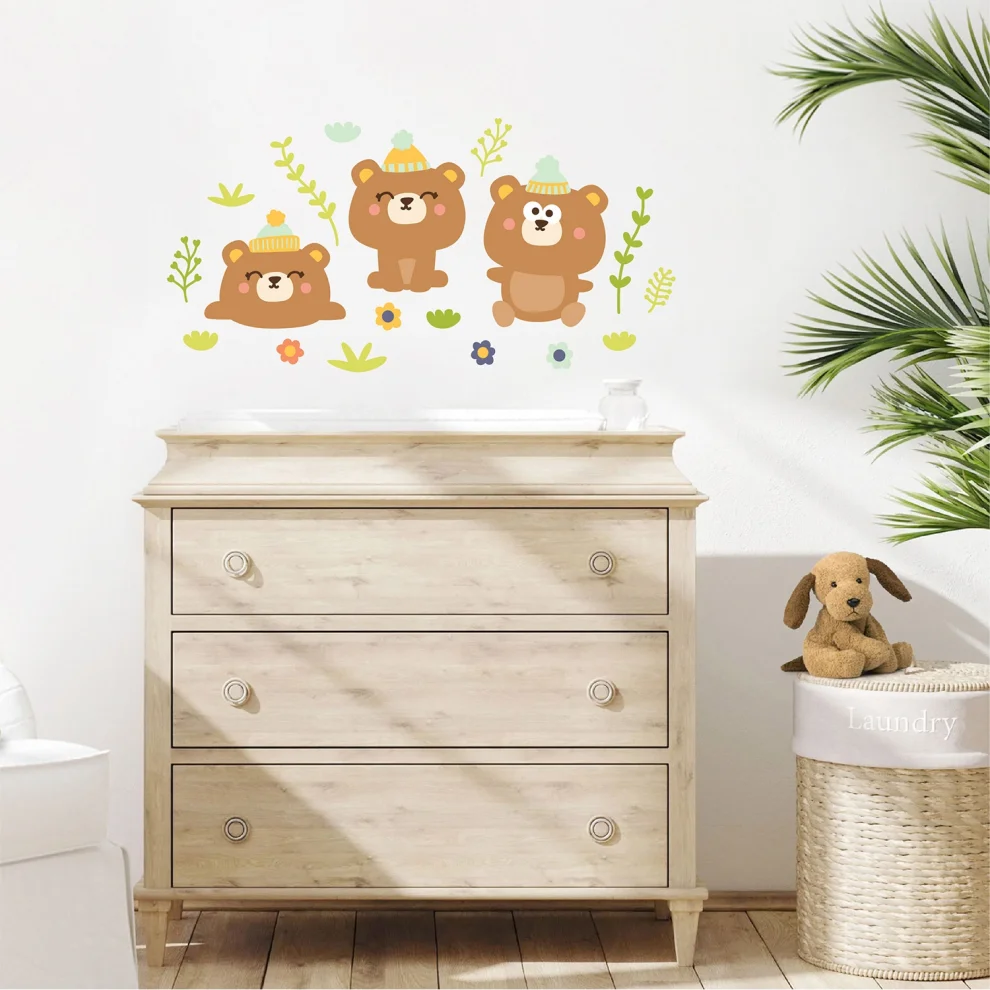 Jüppo - Cute Teddy Bears In The Forest Wall Sticker