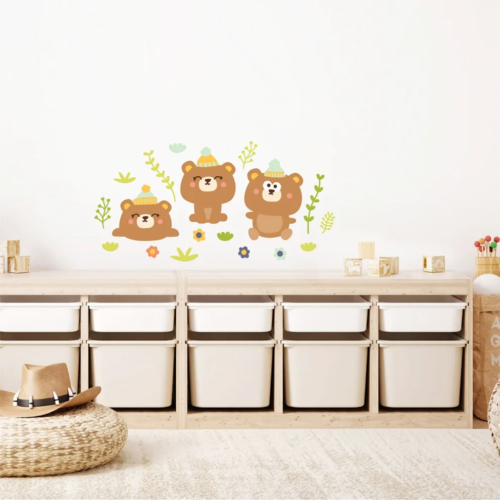 Jüppo - Cute Teddy Bears In The Forest Wall Sticker