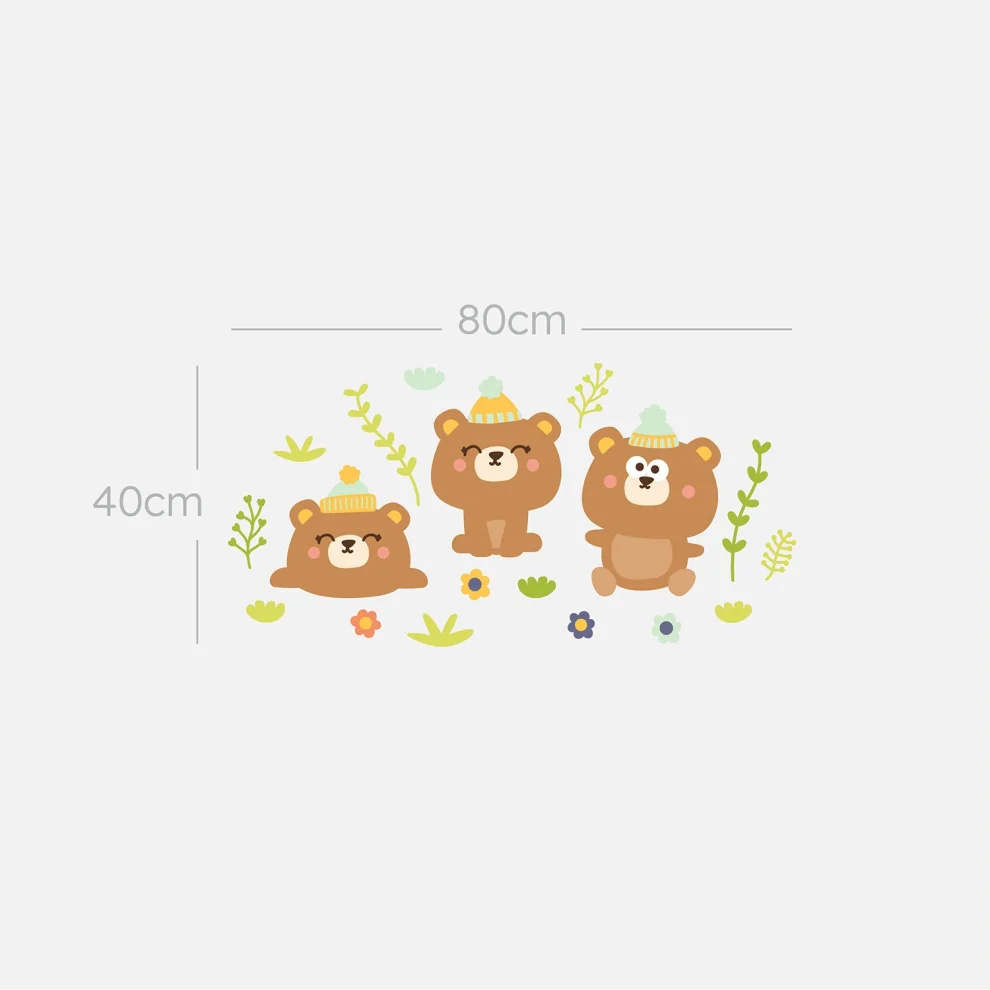 Jüppo - Cute Teddy Bears In The Forest Wall Sticker