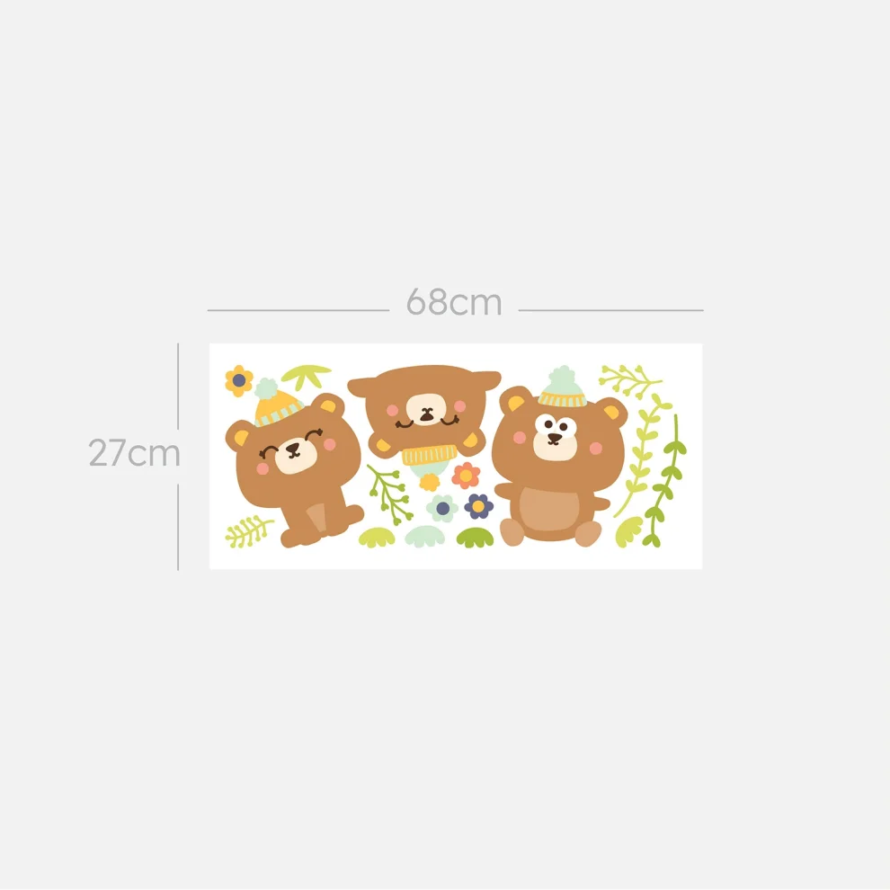 Jüppo - Cute Teddy Bears In The Forest Wall Sticker