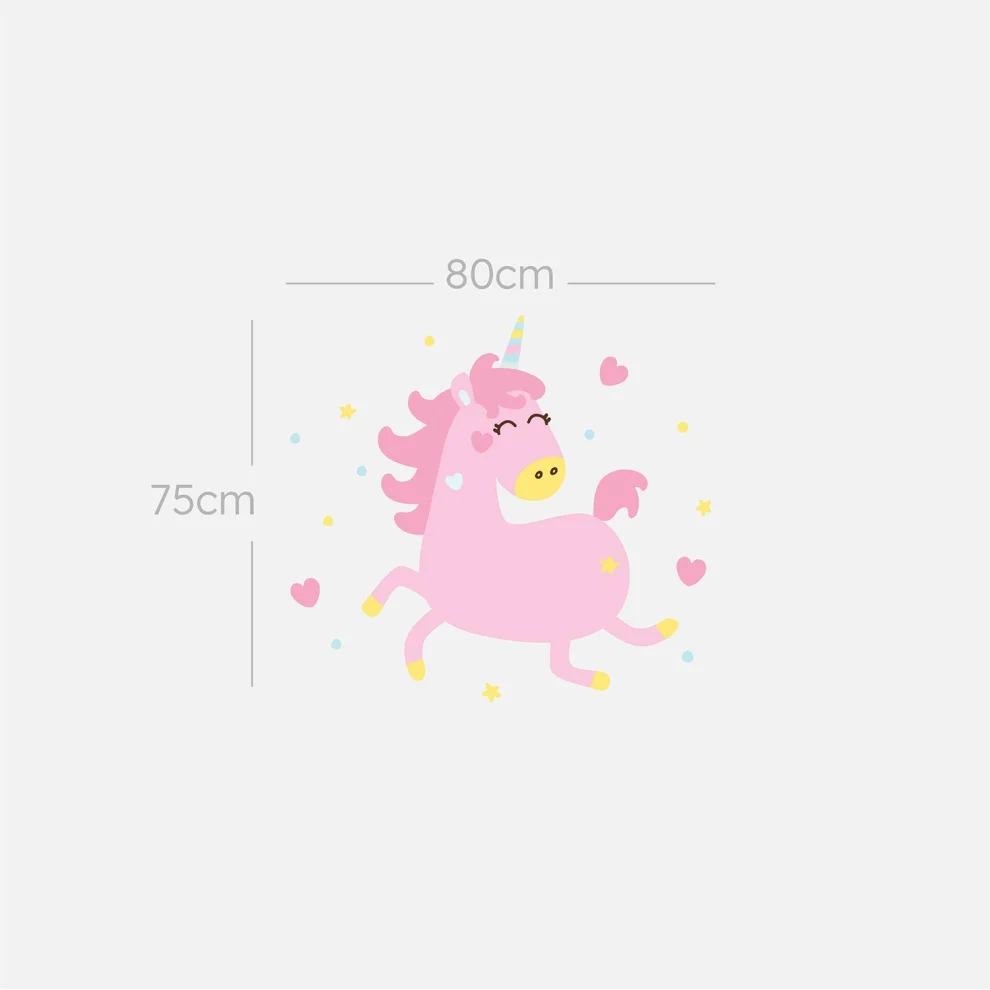 Jüppo - Uçan Pembe Unicorn Duvar Sticker