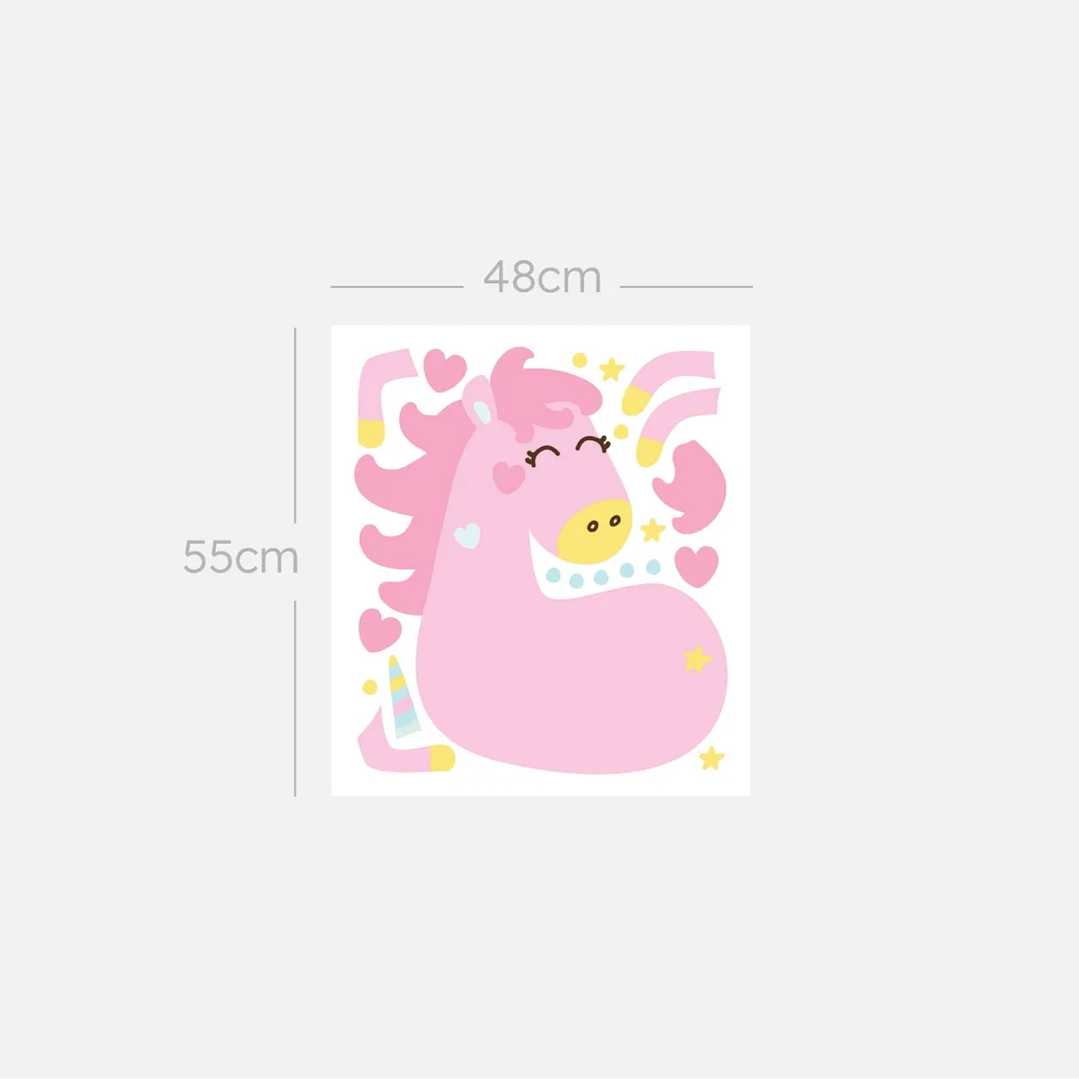 Jüppo - Uçan Pembe Unicorn Duvar Sticker