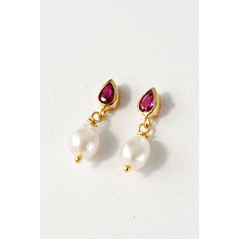 Pierre Violette - Emily Swaroski Drop Pearl Earrings