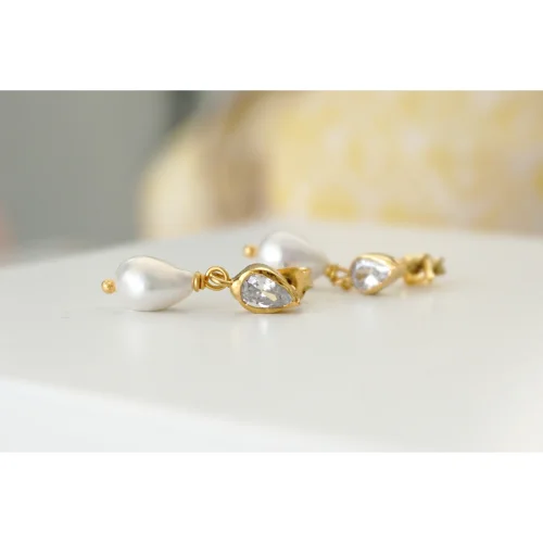 Pierre Violette - Emily Swaroski Drop Pearl Earrings