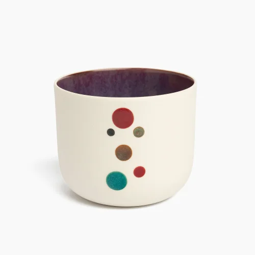 Yasemin Uğurlu Clay Works - Bliss Dottie Plum Porcelain Cup