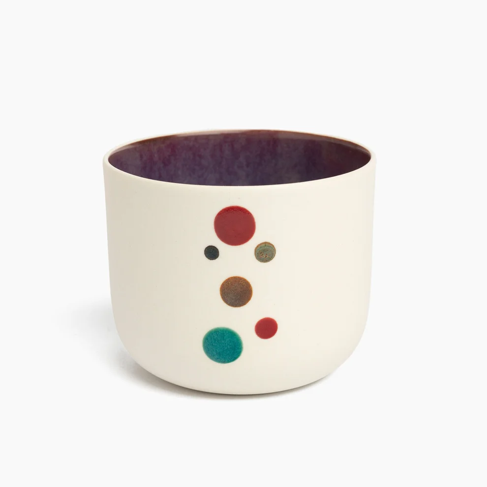 Yasemin Uğurlu Clay Works - Bliss Dottie Plum Porcelain Cup