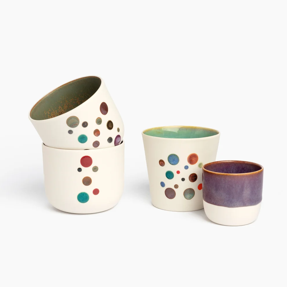 Yasemin Uğurlu Clay Works - Bliss Dottie Plum Porcelain Cup