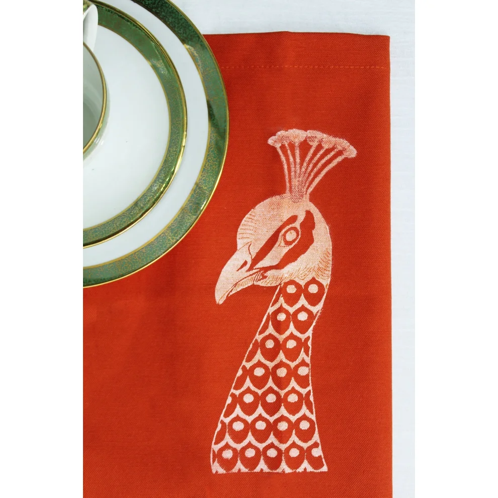 Deec Design Studio - Set Of 6 Peacock Napkin