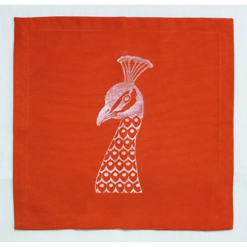 Deec Design Studio - Set Of 6 Peacock Napkin