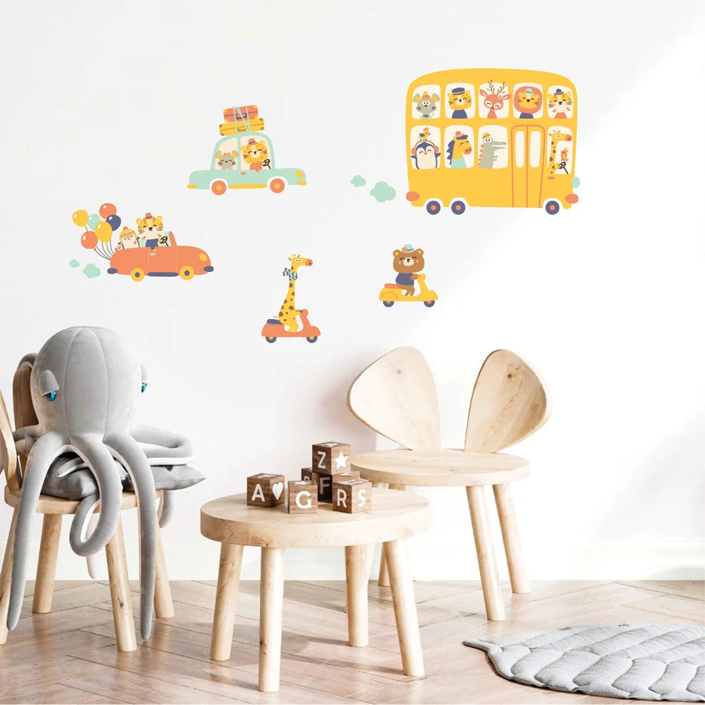 Jüppo - Colourful Vehicles Wall Sticker