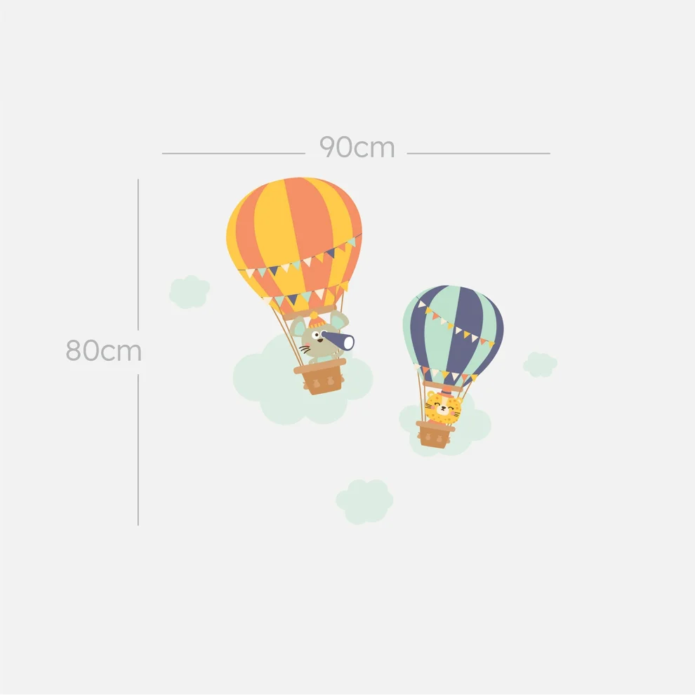 Jüppo - Fantastic Ride On A Hot Air Balloon Wall Sticker