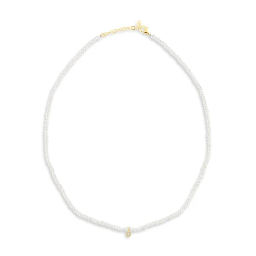 Safir Mücevher - Deep Sea Diamond Design Pearl Necklace - Il