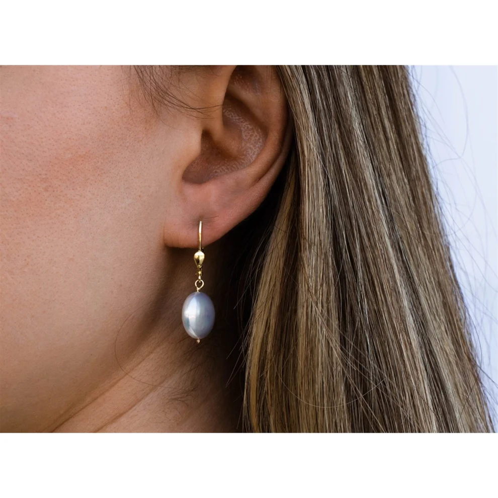 Safir Mücevher - Deep Sea Design Pearl Earring - Ill