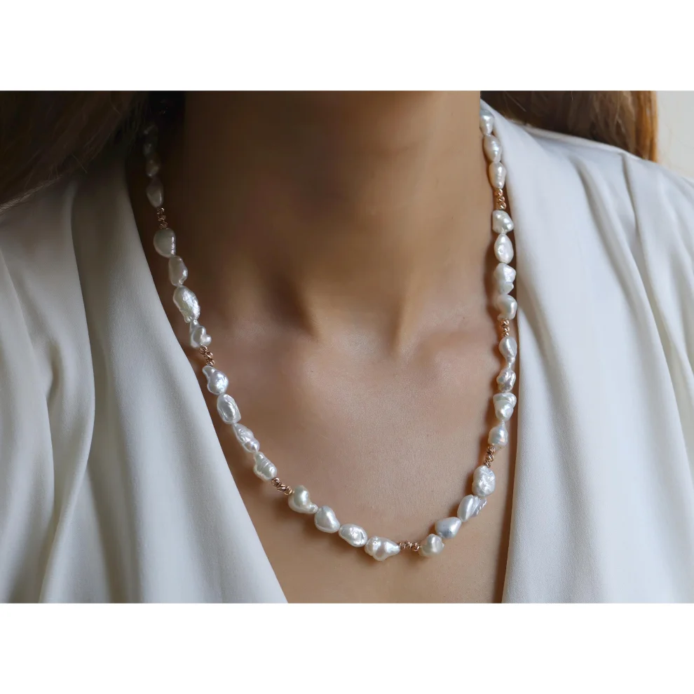 Safir Mücevher - Deep Sea  Design Pearl Necklace