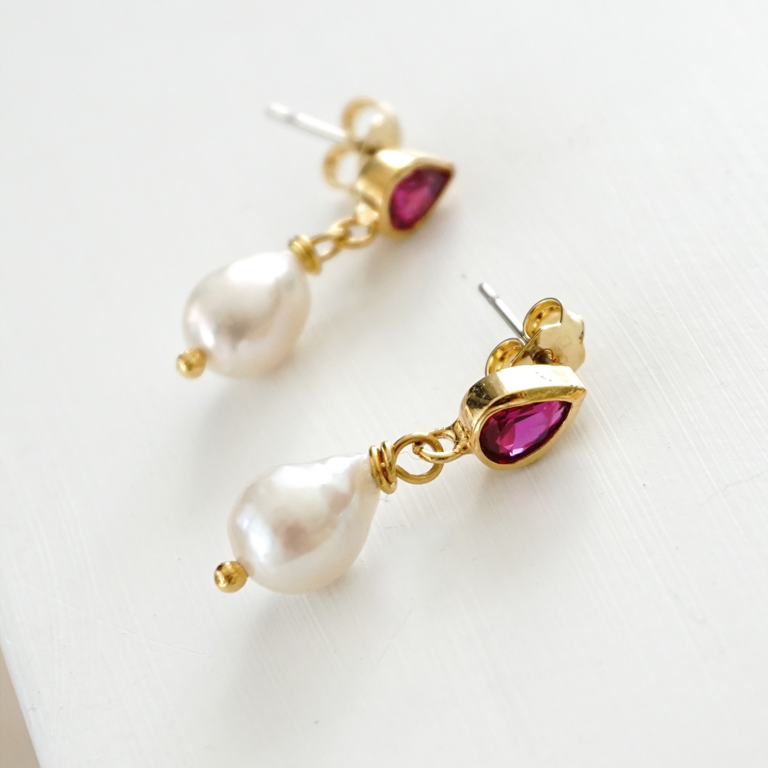 Emily Swaroski Drop Pearl Earrings