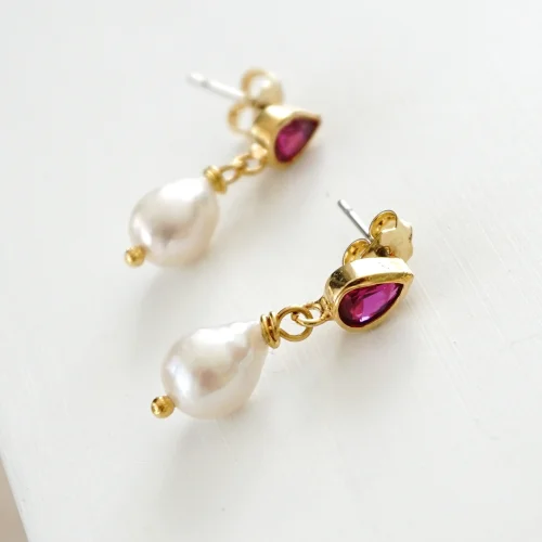 Pierre Violette - Emily Swaroski Drop Pearl Earrings