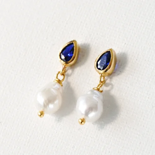 Pierre Violette - Emily Swaroski Drop Pearl Earrings