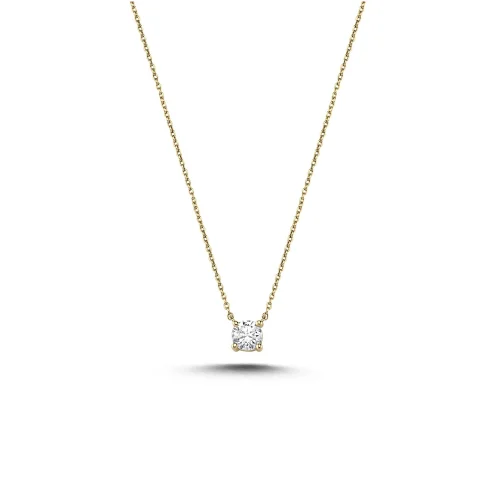 Safir Mücevher - Only One Diamond Design Necklace - Vlll