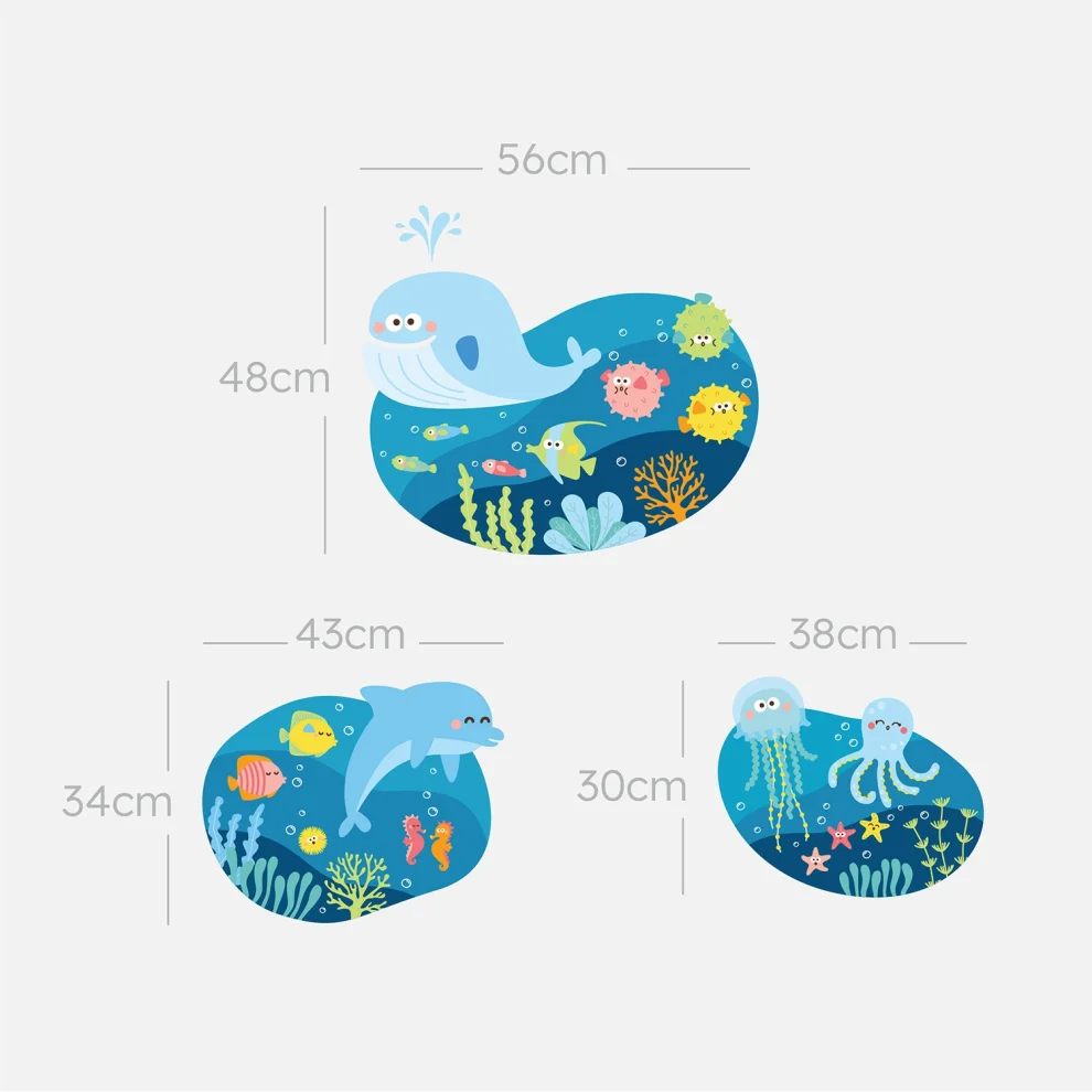 Jüppo - Blue Ocean Wall Sticker - Big Board