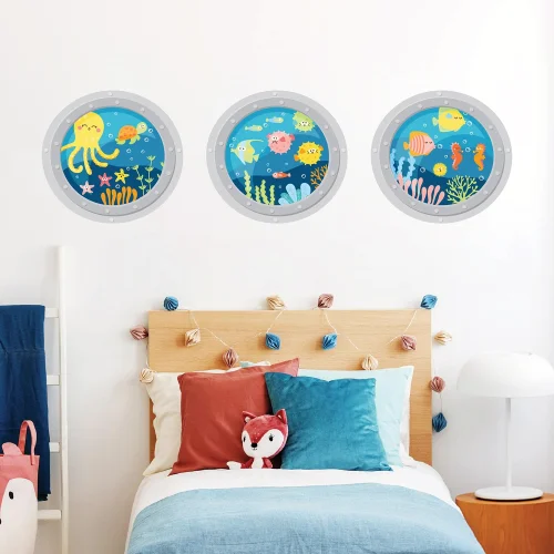 Jüppo - Porthole View Of Ocean Wall Sticker