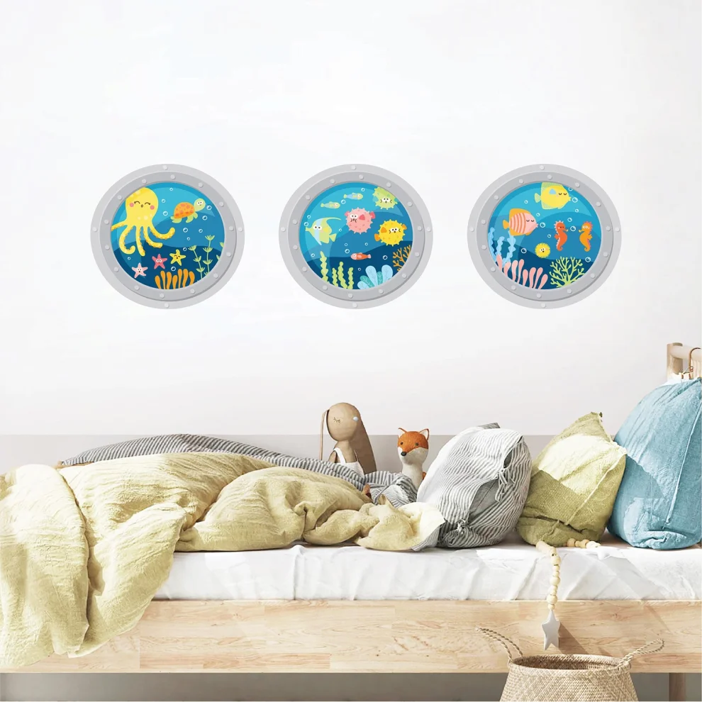 Jüppo - Porthole View Of Ocean Wall Sticker