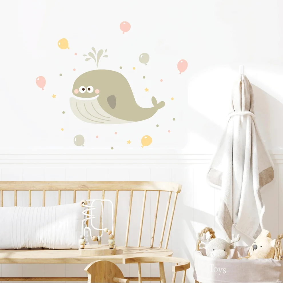 Jüppo - Cute Whale And Balloons Wall Sticker