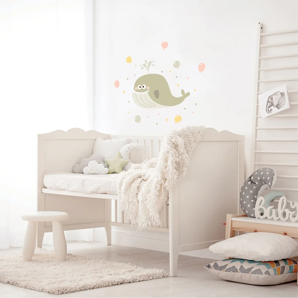 Jüppo - Cute Whale And Balloons Wall Sticker