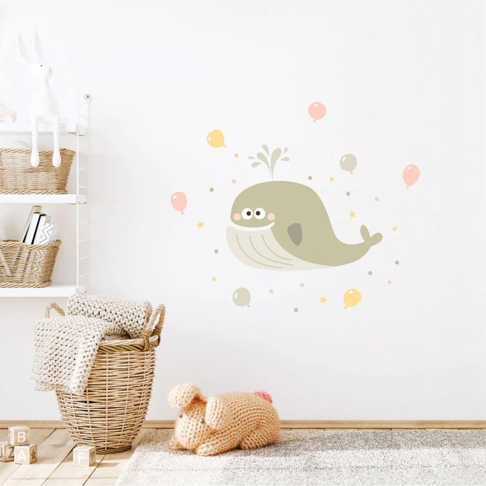 Jüppo - Cute Whale And Balloons Wall Sticker