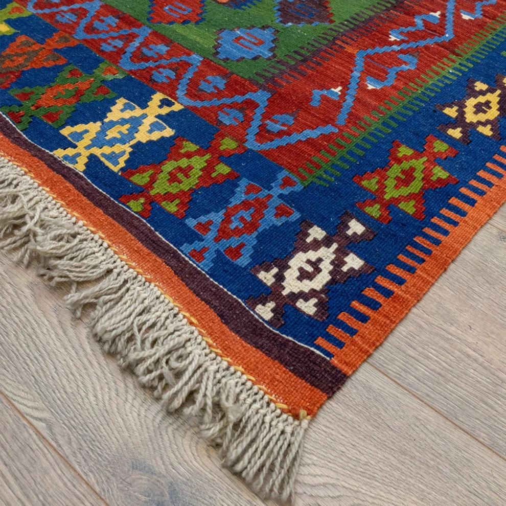 Soho Antiq - Abçar El Dokuma İnce Vintage Köy Kilim 141x184cm